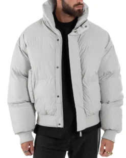 Giubbotto Oversize Piumino Bomber Full Zip Tessuto Opaco G3333A