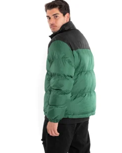 Giubbotto Uomo Bomber Bicolore Nero Verde Puffer Imbottito GIOSAL-G2910A