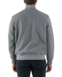 Giubbotto Uomo Bomber Giacca College Panno Bottoni Grigio G3382A