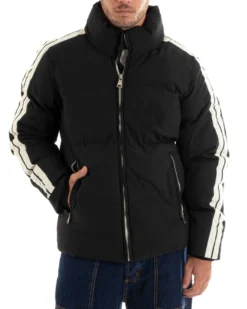 Giubbotto Uomo Bomber Imbottito Puffer Casual Tinta Unita Nero GIOSAL-G3084A