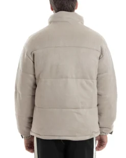 Giubbotto Uomo Camoscio Trapuntato Imbottito Bomber Morbido Con Collo e Zip Giacca Calda Regular Fit Casual Beige GIOSAL-G3257A