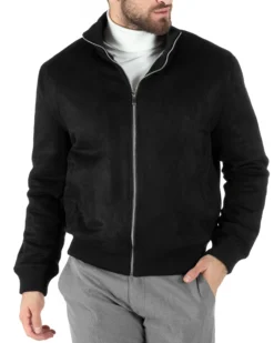 Giubbotto Uomo College Camoscio Basic Nero G3147A