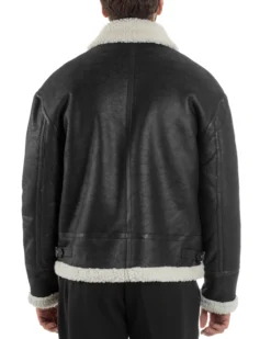 Giubbotto Uomo Montone Ecopelle Giacca College Pelliccia Nero G3358A