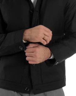 Giubbotto Uomo Tessuto Tecnico Impermeabile Giacca Basic Nero G3353A