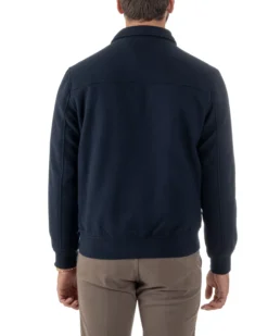 Giubbotto Uomo Zip Colletto Bomber Panno Blu G3381A