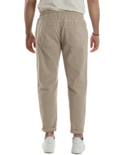 Jeans Jogger Cotone Loose Fit Rotture Beige JS1103A