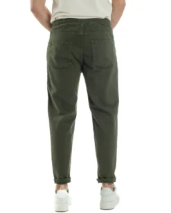 Jeans Jogger Cotone Loose Fit Basic Verde JS1118A