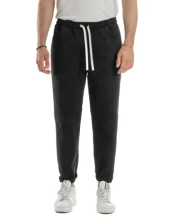 Jeans Jogger Cotone Loose Fit Basic Nero JS1119A