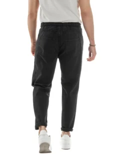 Jeans Jogger Cotone Loose Fit Rotture Nero JS1105A