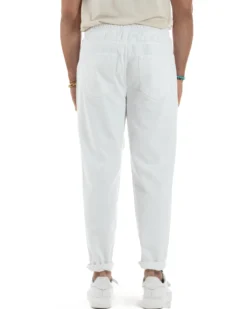 Jeans Jogger Cotone Loose Fit Rotture Bianco JS1106A