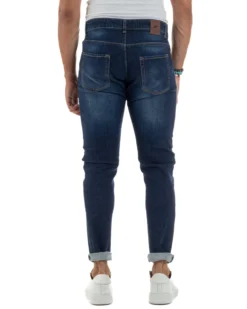 Jeans Skinny Fit Cinque Tasche Denim Scuro JS1139A
