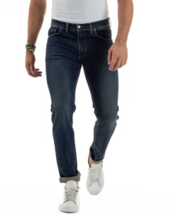 Jeans Slim Fit Cinque Tasche Denim Sabbiato JS1143A