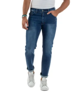 Jeans Slim Fit Cinque Tasche Denim Chiaro JS1141A