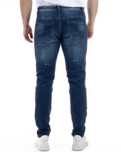Jeans Slim Fit Denim Scuro Rotture TCJS1005A