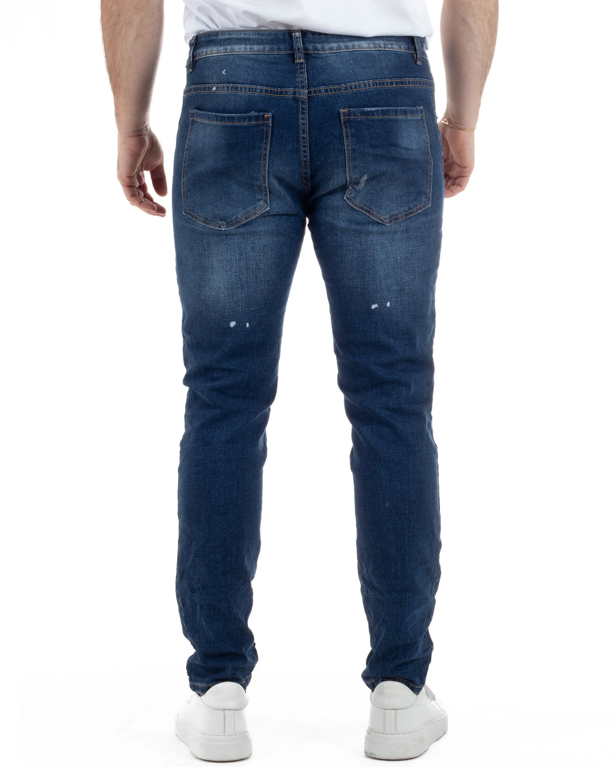 Jeans Slim Fit Denim Scuro Rotture TCJS1005A