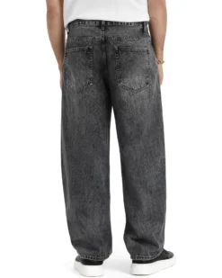 Jeans uomo baggy barrel fit cinque tasche casual denim nero GIOSAL-JS1175A