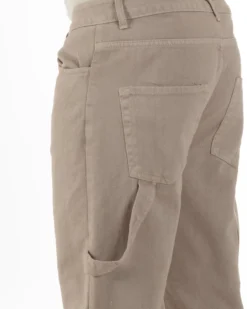 Jeans Uomo Carpenter Worker Pantaloni Baggy Cargo Comodo Fondo Largo Ampio Tinta Unita Beige GIOSAL-JS1088A
