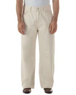 Jeans uomo cinque tasche baggy fit basic cotone panna GIOSAL-JS1178A