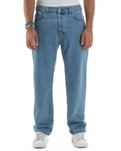 Jeans Uomo Cinque Tasche Baggy Fit Basic Denim GIOSAL-JS1121A