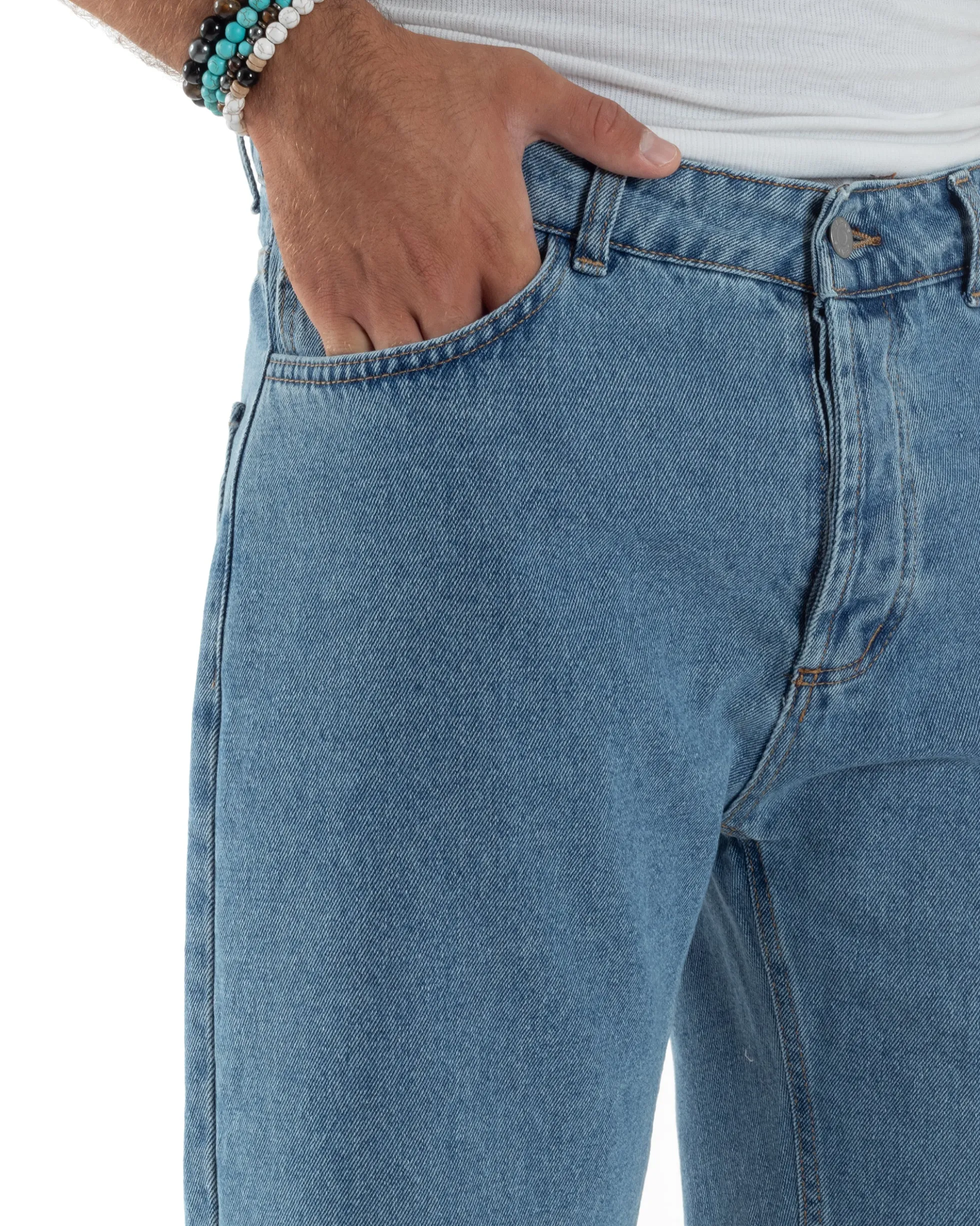 Jeans Uomo Cinque Tasche Baggy Fit Basic Denim GIOSAL-JS1121A