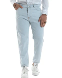 Jeans Uomo Pantaloni Cinque Tasche Regular Fit Basic Denim Chiaro JS1073A