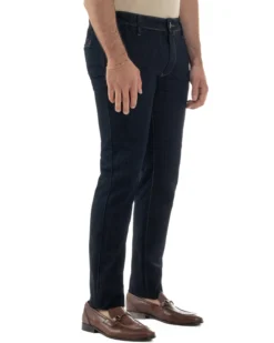 Jeans uomo pantaloni tasche america slim fit lavaggio zero denim scuro GIOSAL-JS1181A