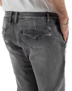 Jeans uomo pantaloni tasche america slim fit basic denim grigio GIOSAL-JS1190A