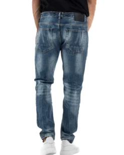 Jeans Uomo Slim Fit Denim Sfumato Rotture ICON ICUF2W6D018