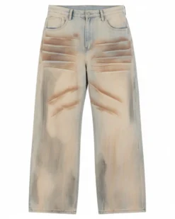 Jeans uomo super baggy cinque tasche casual denim sabbiato GIOSAL-JS1174A