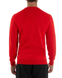 Maglioncino Uomo Girocollo Maglia Rasata Basic Rosso M2498A