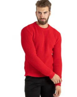 Maglioncino Uomo Girocollo Maglia Inglese Basic Rosso M2753A