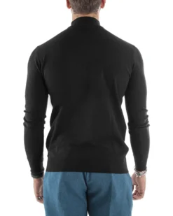 Maglioncino Uomo Maglia Mezzo Collo Sottogiacca Nero M2567A