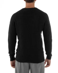 Maglione Uomo Lana Girocollo Regular Fit Basic Nero BERNA M252037
