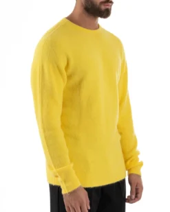 Maglione Uomo Lana Girocollo Regular Fit Basic Giallo BERNA M252037