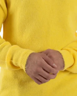 Maglione Uomo Lana Girocollo Regular Fit Basic Giallo BERNA M252037