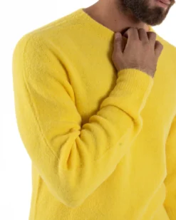 Maglione Uomo Lana Girocollo Regular Fit Basic Giallo BERNA M252037