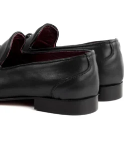 Mocassini College Uomo Con Nappine Scarpe Classiche Ecopelle Morbida Eleganti Cerimonia Suola Di Cuoio Con Ovalino Antiscivolo Casual Nero GIOSAL-S1282A