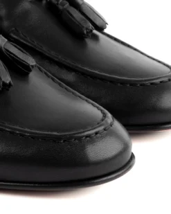 Mocassini College Uomo Con Nappine Scarpe Classiche Ecopelle Morbida Eleganti Cerimonia Suola Di Cuoio Con Ovalino Antiscivolo Casual Nero GIOSAL-S1282A