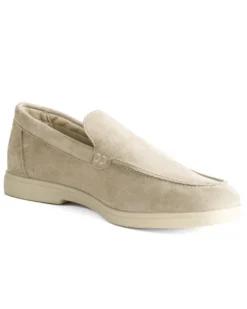 Mocassini college uomo scarpe camoscio eleganti cerimonia suola di gomma panna GIOSAL-S1319A