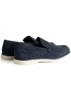 Mocassini college uomo scarpe camoscio eleganti cerimonia suola di gomma blu GIOSAL-S1313A