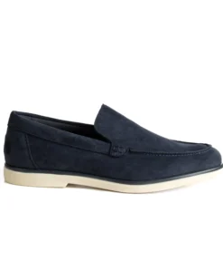 Mocassini college uomo scarpe camoscio eleganti cerimonia suola di gomma blu GIOSAL-S1313A