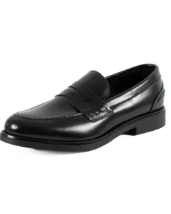 Mocassini College Uomo Scarpe Ecopelle Abrasivate Eleganti Cerimonia Suola Di Gomma Casual Nero GIOSAL-S1283A