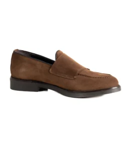 Mocassini Doppia Fibbia Uomo Scarpe Camoscio Eleganti Cerimonia Suola Gomma Casual Tabacco GIOSAL-S1287A