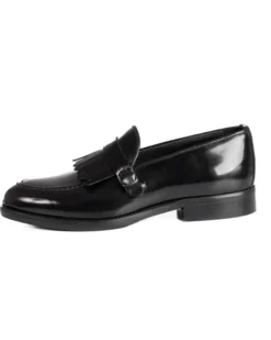 Mocassini Uomo Con Fibbia Frangia Scarpe Eleganti Ecopelle Abrasivate Cerimonia Suola Di Cuoio Casual Bordeaux GIOSAL-S1296A