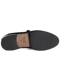 Mocassini Uomo Con Fibbia Frangia Scarpe Eleganti Ecopelle Abrasivate Cerimonia Suola Di Cuoio Casual Nero GIOSAL-S1295A