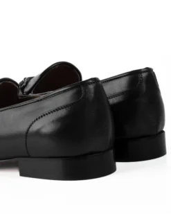 Mocassini Uomo Con Fibbie Morsetto Scarpe Ecopelle Eleganti Pelle Vitello Cerimonia Suola Di Cuoio Con Ovalino Antiscivolo Casual Nero GIOSAL-S1269A