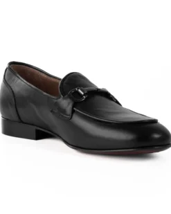 Mocassini Uomo Con Fibbie Morsetto Scarpe Ecopelle Eleganti Pelle Vitello Cerimonia Suola Di Cuoio Con Ovalino Antiscivolo Casual Nero GIOSAL-S1269A