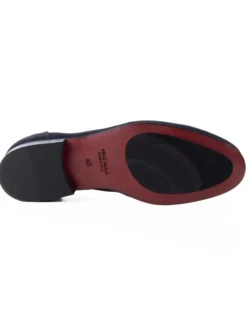 Mocassini uomo con nappine scarpe camoscio eleganti cerimonia pelle scamosciata suola di cuoio con ovalino antiscivolo casual blu GIOSAL-S1268A