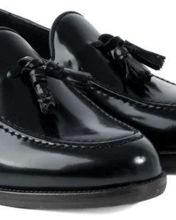 Mocassini Uomo Con Nappine Scarpe Ecopelle Abrasivate Lucide Eleganti Cerimonia Suola Di Cuoio Casual Blu GIOSAL-S1266A