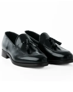 Mocassini Uomo Con Nappine Scarpe Ecopelle Abrasivate Lucide Eleganti Cerimonia Suola Di Cuoio Casual Blu GIOSAL-S1266A